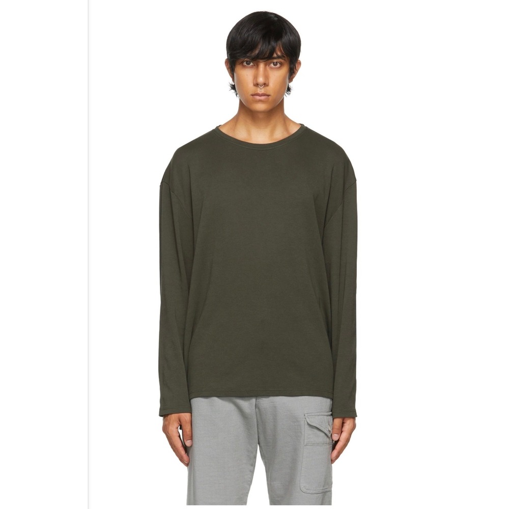 Barena Venezia Barbaro Locky Long Sleeve  Sz L Green Cotton Luxury Designer nwt